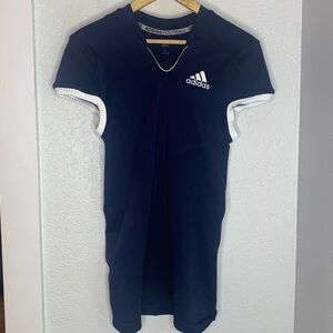 Adidas Football Performance V-Neck Athletic Shirt Navy White Men’s Large Soccer